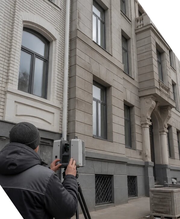 Лазерное сканирование фасадов зданий для обследования в Альметьевске
